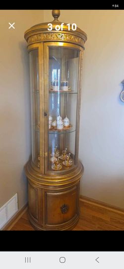 Gold Vintage China Cabinet