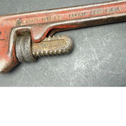 Vintage RIDGID 10" Heavy Duty Pipe Wrench The Ridge Tool Co. Elyria Ohio USA!