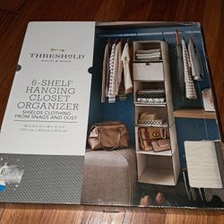 New Threshold 6 Shelf Hanging Closet Organizer