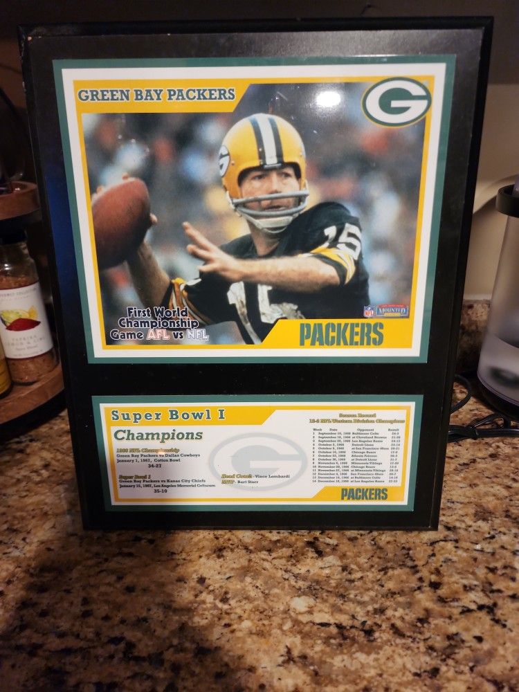 Green Bay Packers Bart Starr Super Bowl 1 Commemorative Plaque