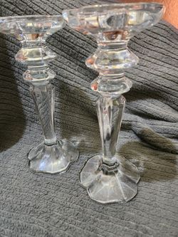 Beautiful 10" 24% Lead Crystal Candle Set