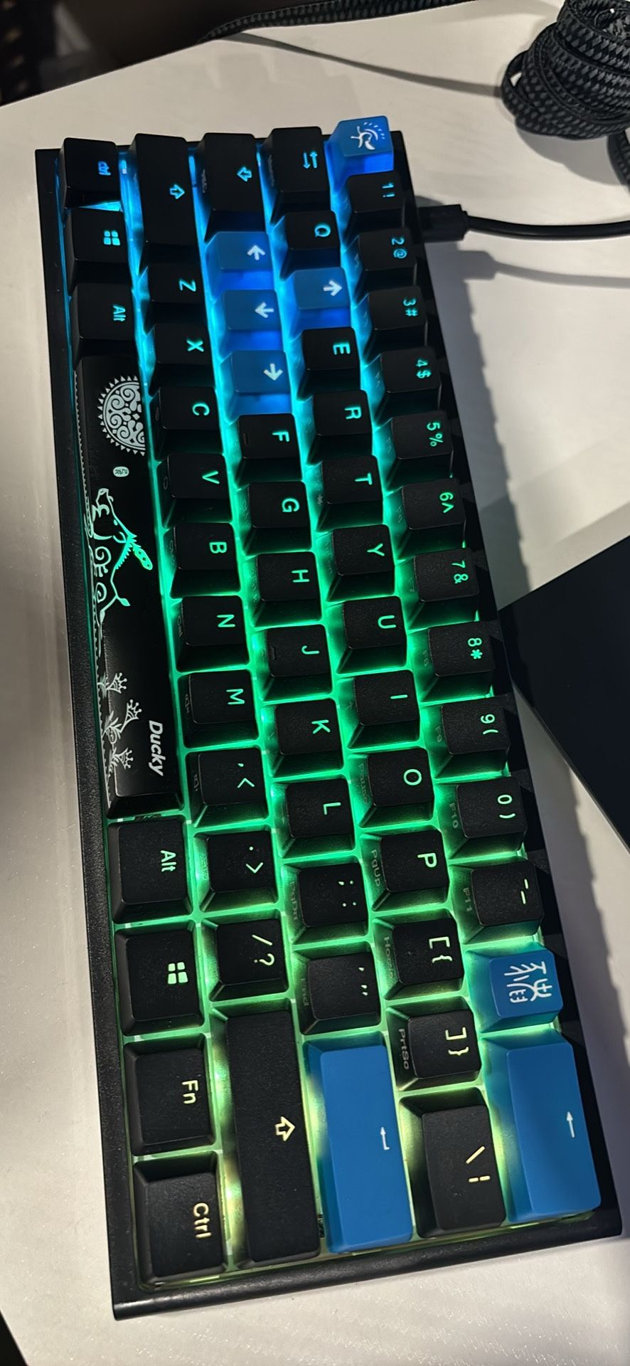 Ducky 1 2 Mini Blue Extra Blue Keycaps With All It’s Accesories And Cable With It’s Box Brand New