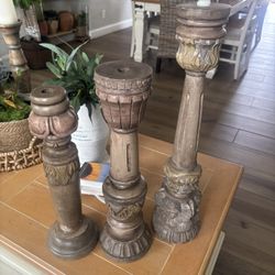 Wood Candles Holder 
