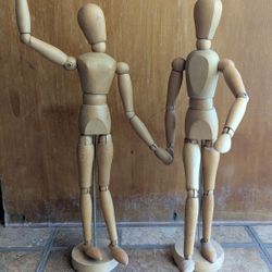 Pair Wooden Artist Models 