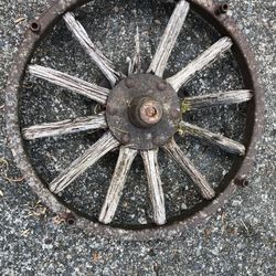 Antique Wooden Wagon Wheel