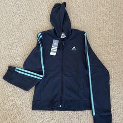 New - Women’s Adidas 2-Stripe Full-Zip Hoodie Sweatshirt, Size XS
