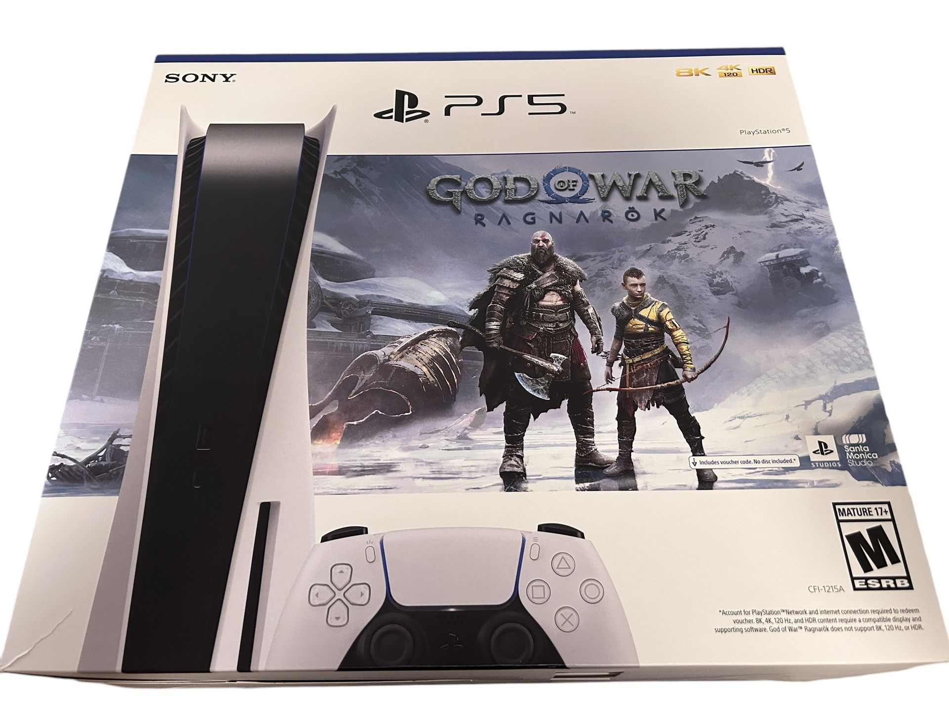 Playstation 5 Disc Version System PS5 God of War Ragnarok Bundle CFI 1215A