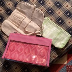 NEW ALL 3-Make-Up & Brushes Bags Included For $3