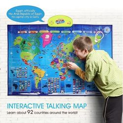 I-Poster My World Interactive Map Educational Talking Map 92 Countries 1000 Fact