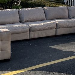 Very Large Adjustable Beige/Cream Sectional Couch Set + Couch/Loveseat 