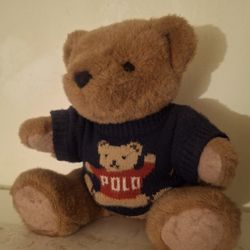 Vintage Polo Ralph Lauren Plush Teddy Bear 1996 Jointed Legs Stuffed Animal Logo