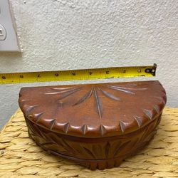 Cofre Madera Tallada Cifrada 1930 Media Luna