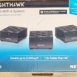 NETGEAR Nighthawk Mesh WiFi 6 System MK63S100NAS, Black NEW shrinkwrap Sealed.
