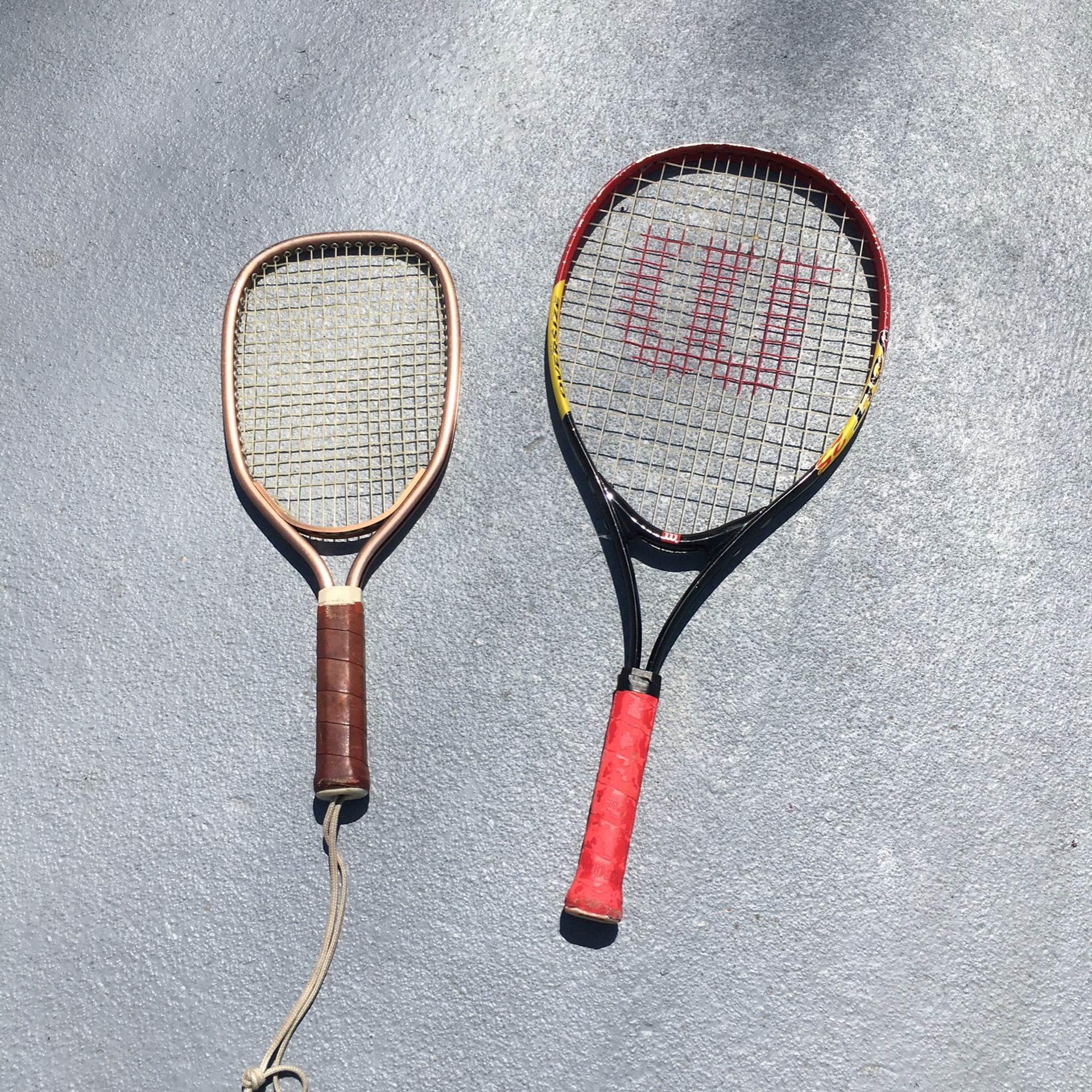 1 WILSON 25 VOLT TENNIS RACKET & 1 RACKET BALL RACKET In Good Shape