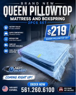 🟢NEW QUEEN PILLOWTOP SET $219