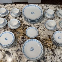 Symphony In Blue Fine China Dinner & Serving Set