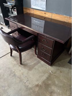 Dark wood desk