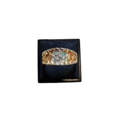 Size 13 Vintage 18K HGE Gold Toned Bling Nugget Ring