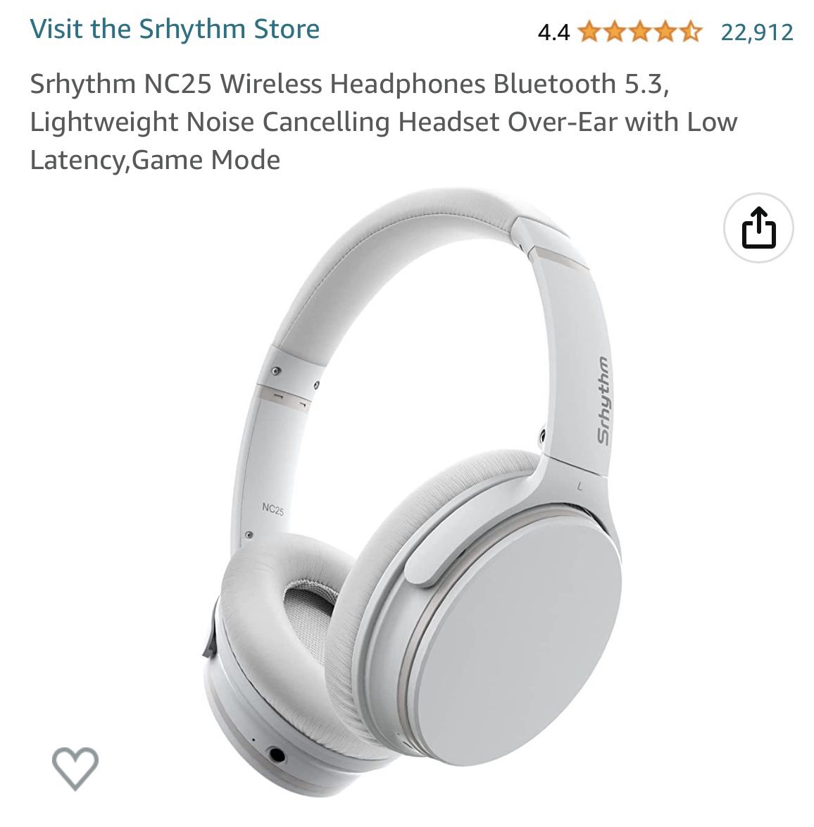 New Srhythm NC25 Wireless Headphones Bluetooth Noise Canceling in Misty  White for Sale in Las Vegas, NV - OfferUp