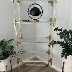 Modern Glass & Gold Bookcase