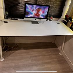 white Desk from Room & board With opening for wires