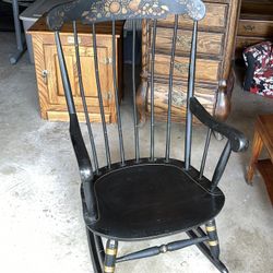 Black Harvest Hitchcock Windsor Rocking Chair