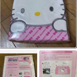 Pair Sanrio Hello Kitty Ribbon Front  Seat Cover Korea Limited Car Accessory