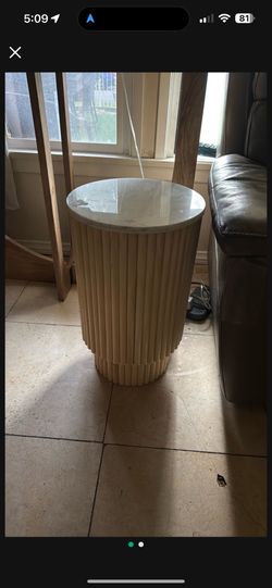 Fluted Side Table Sofa Table Real Marble
