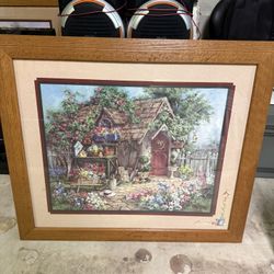 Vintage Barbara Mock "Gardener’s Haven" Framed Art – Home Interiors Designer Series