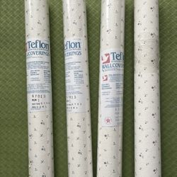 Lot of Vintage Floral Teflon Wallpaper Pre Pasted Rolls 33’ by 20.5” , 4 Bolts