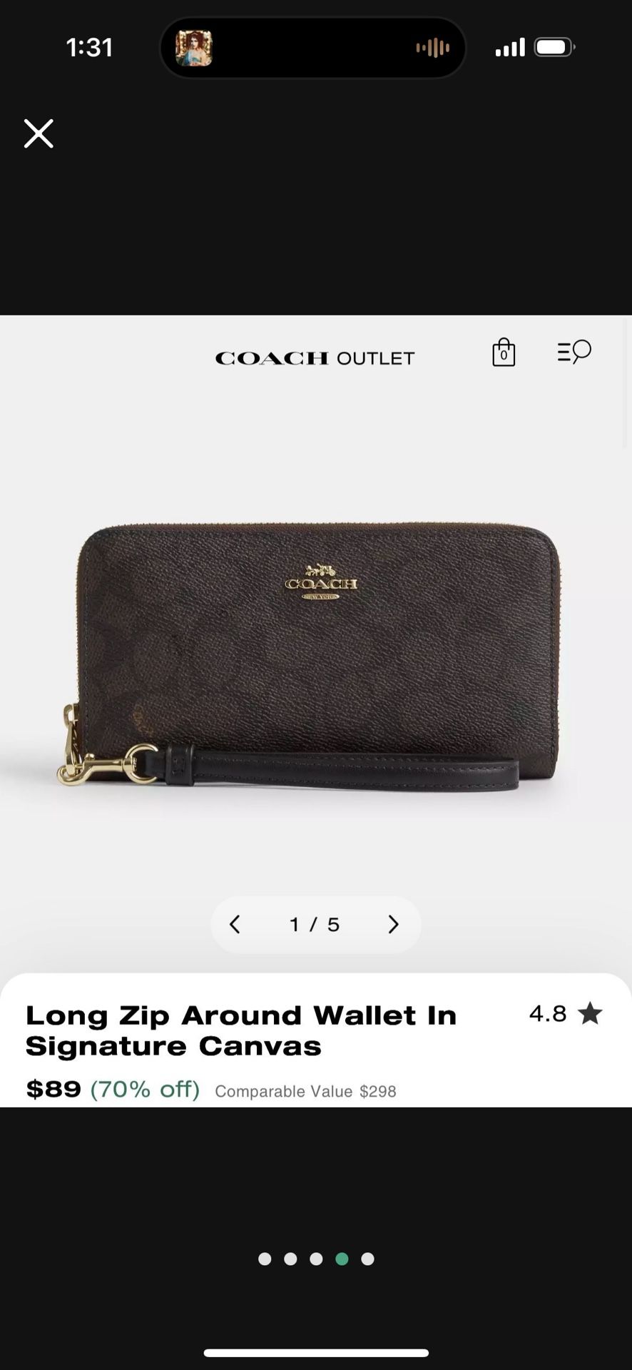 Coach Wristlet Wallet