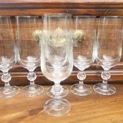 Vintage Etched Wine Goblets – Set of 6 