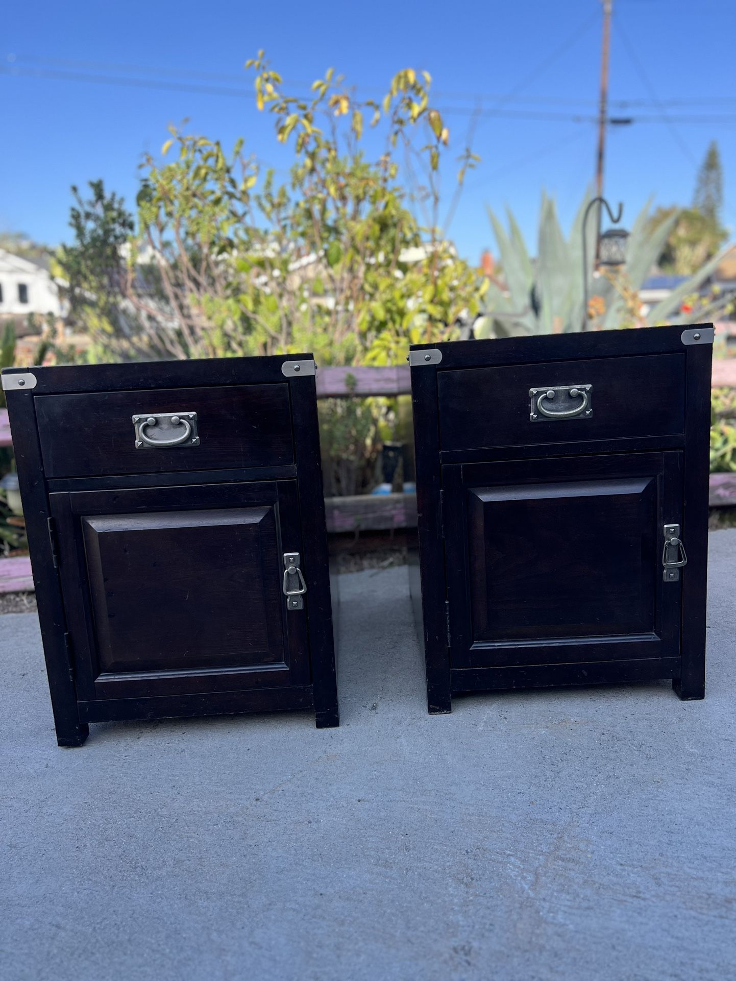 Pair Of Nightstand/End-Side Table Storage Front & Back