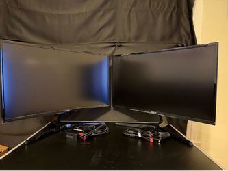 Pair of Samsung curved 27” monitors