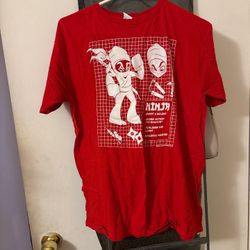 Red and White Graphic Ninja T-Shirt
