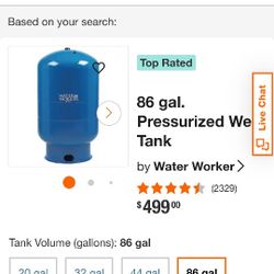 Water Worker Well Pressurization Tank