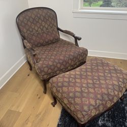 Ethan Allen Armchair & Ottoman Set