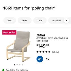Set Of Two Ikea Poang Chairs Price For Both