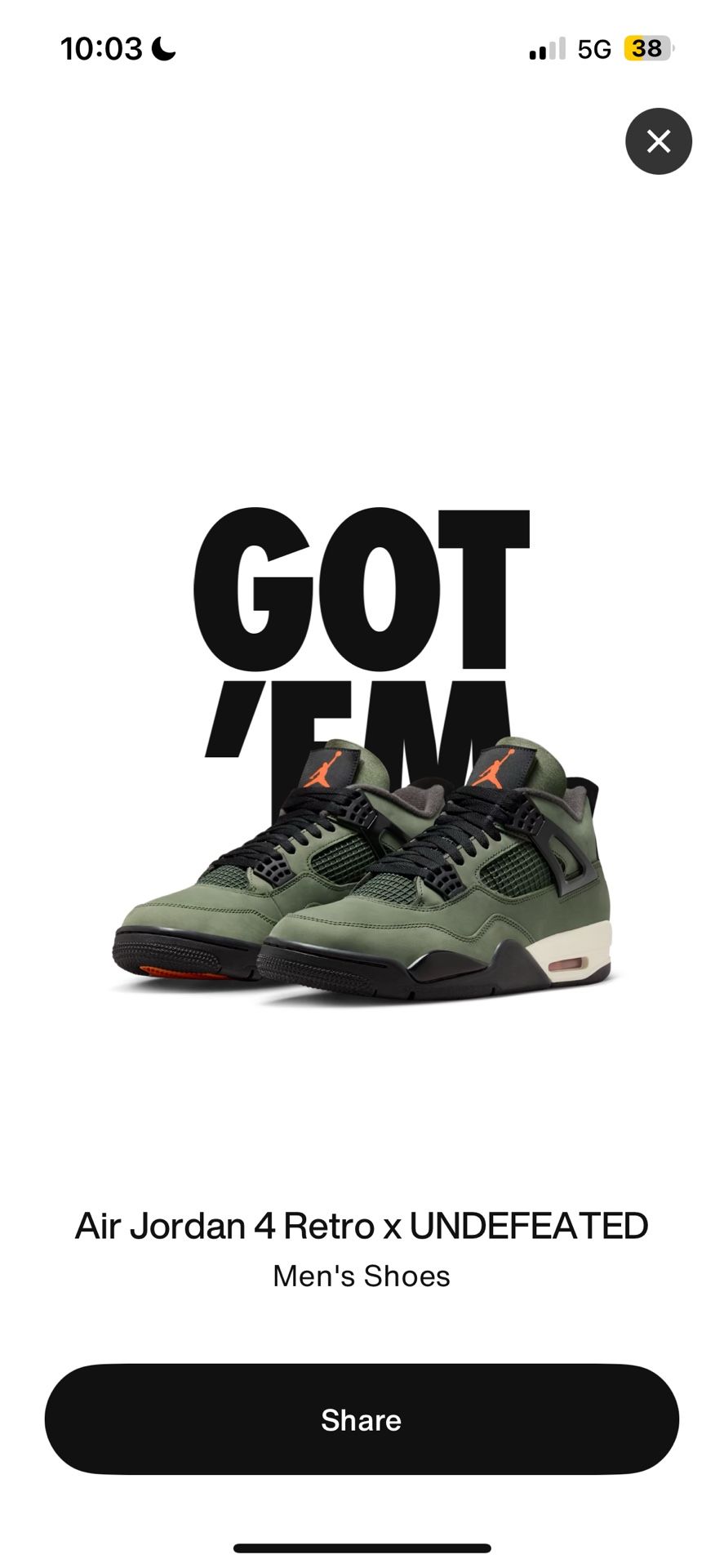 Jordan 4 Undefeated