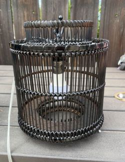 Black wicker lamps