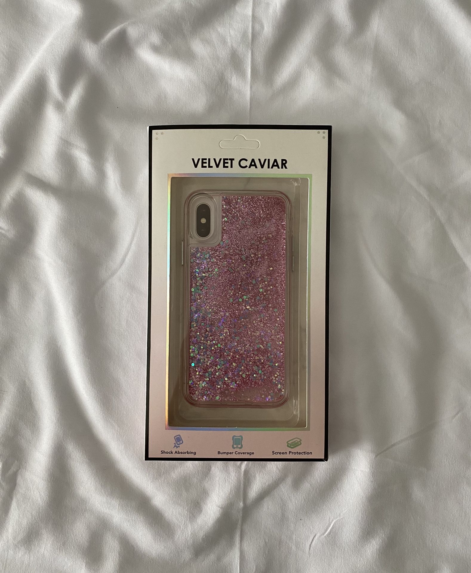 Pink Holographic Glitter iPhone XS Case