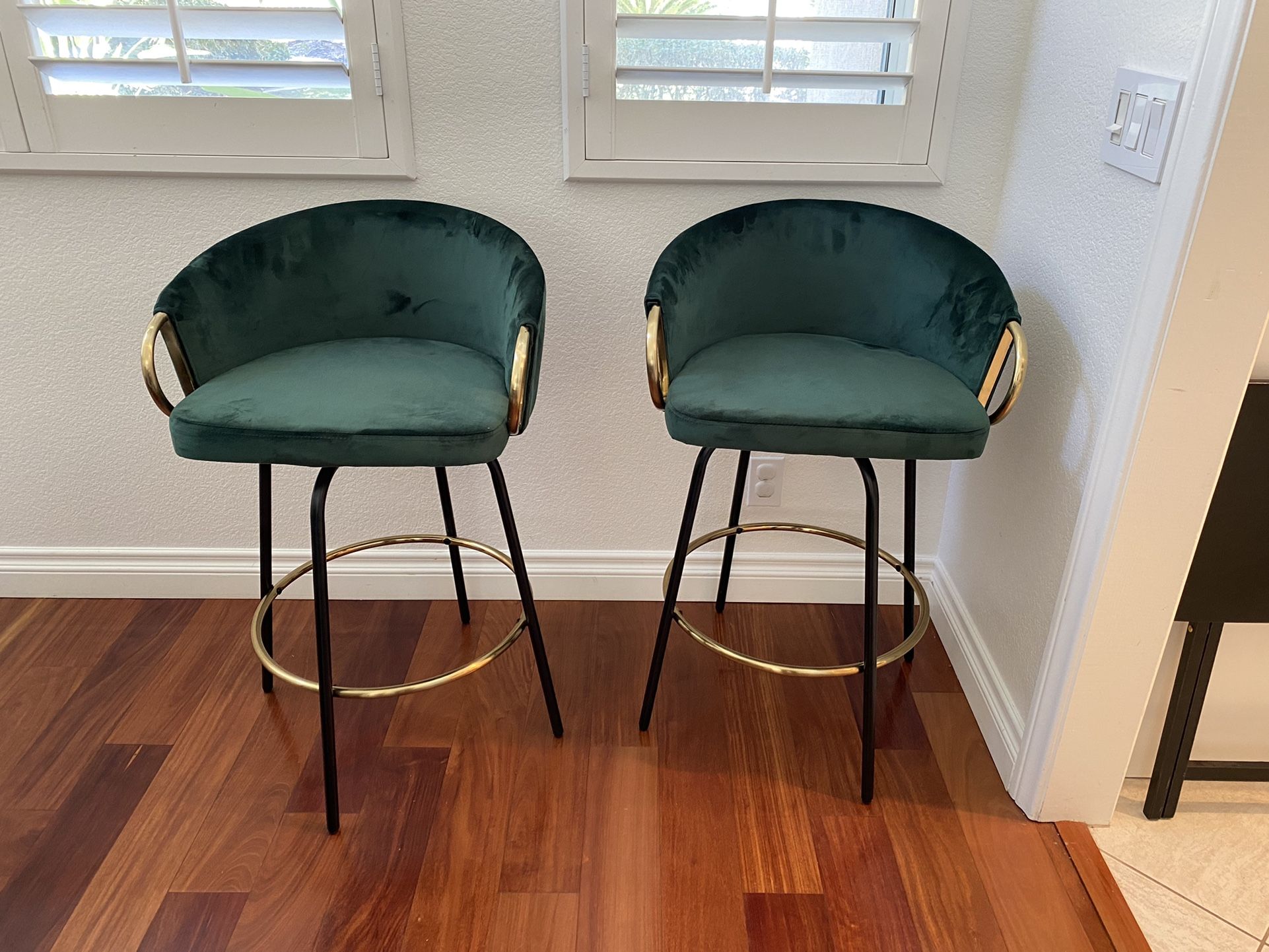 Green Counter Height Barstools- Like New