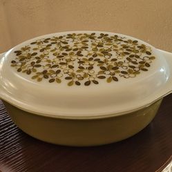 Pyrex Vintage Verde Olive Oval Casserole With Lid