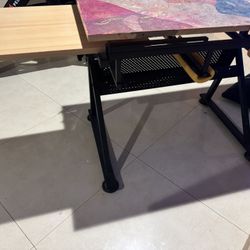 Art Tilt Table With Extension  And Storage Shelf