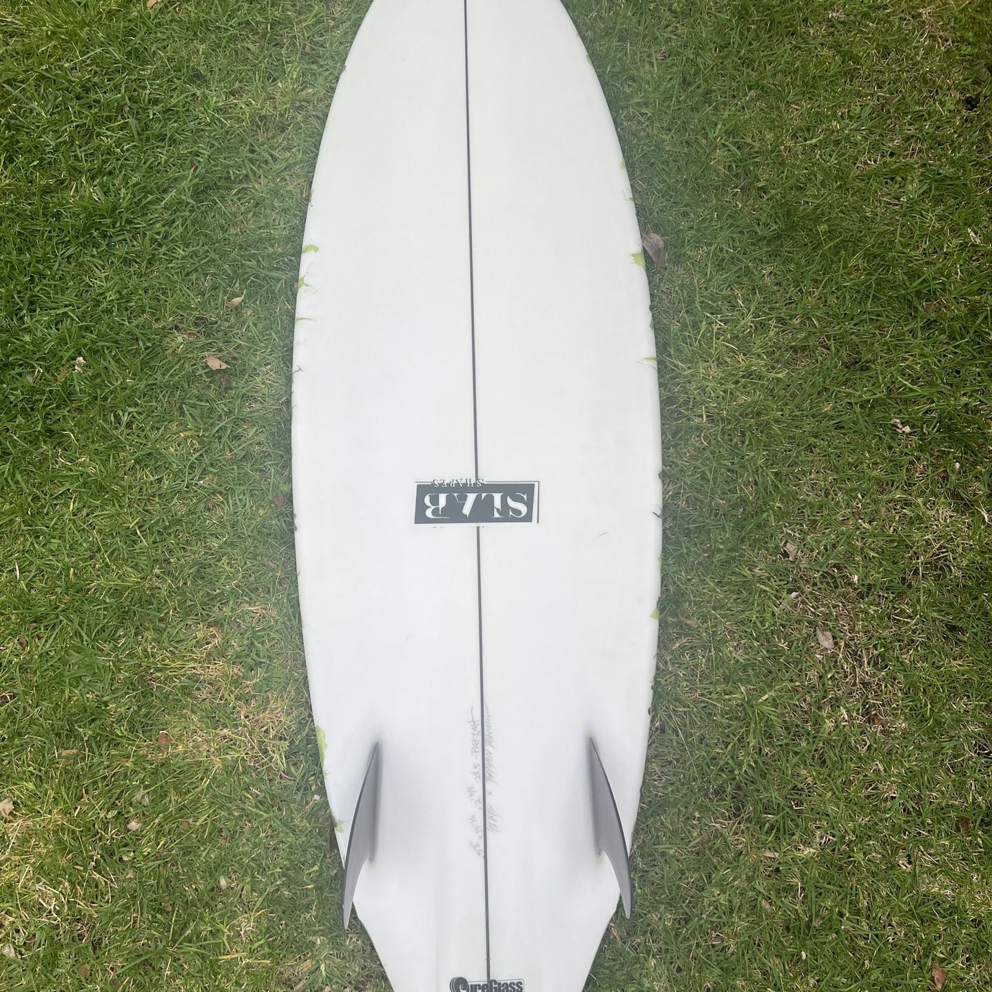 5’8” Slab Shapes Twin Fin Surfboard