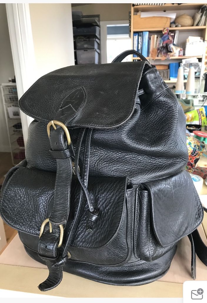 Black Pebbled Leather Handcrafted Backpack