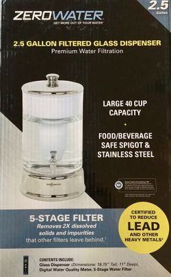 ZeroWater Filter 40 Cup Glass Pitcher w/ Spout