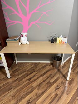 Simple Modern Wood Desk – 55 inch, Like New