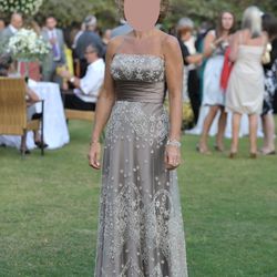 Exclusive Couture Champagne Strapless Evening Dress