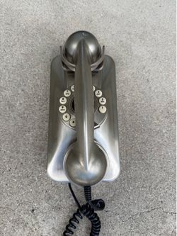 Vintage Silver Grand Wall Phone (Corded)